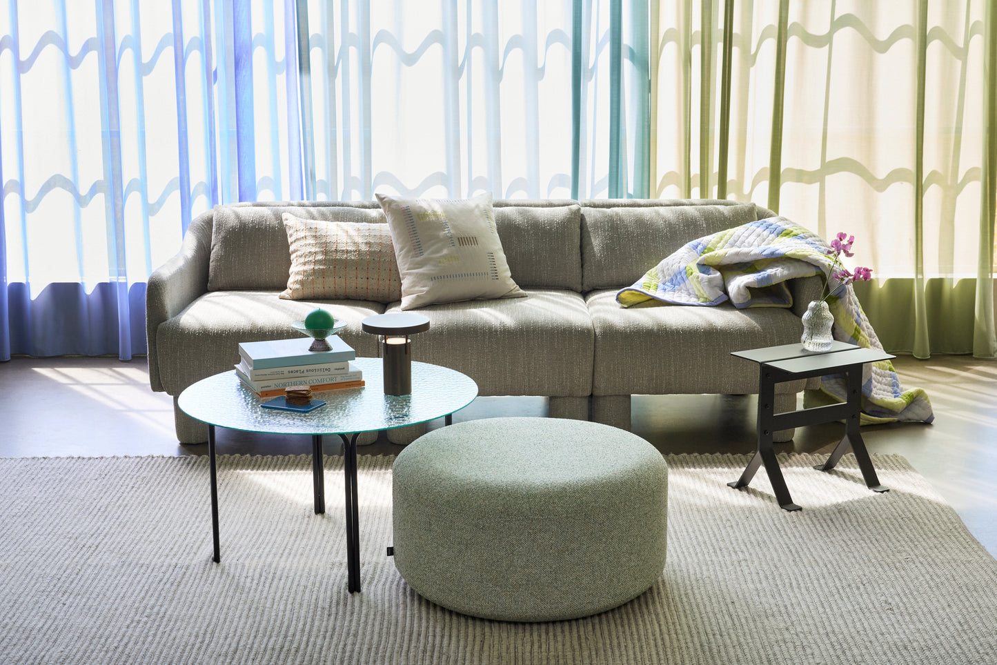 Pouf Marshmellow grand vert clair