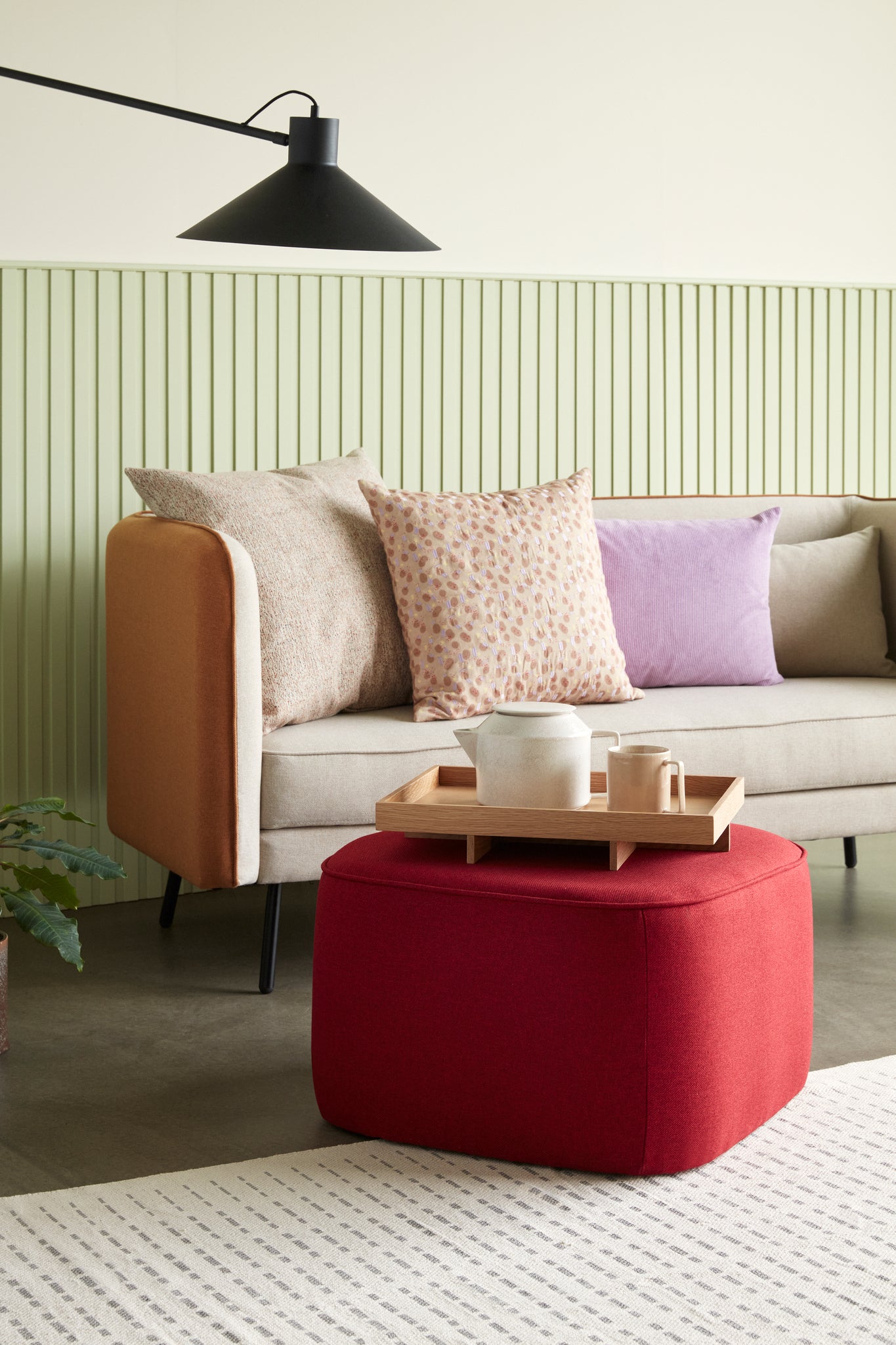 Tapis Pin beige/gris