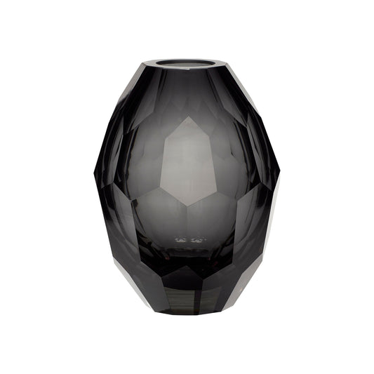 Vase facetté gris