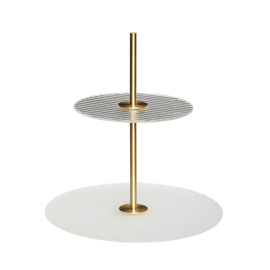 Plateau de présentation Ripple Étagère verre dépoli/laiton