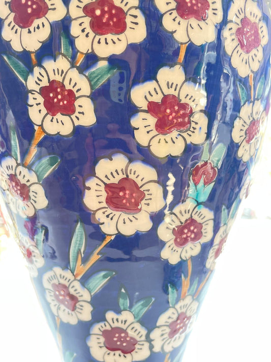 Vase bleu Fleurs arbre de vie en céramique d’Iznik