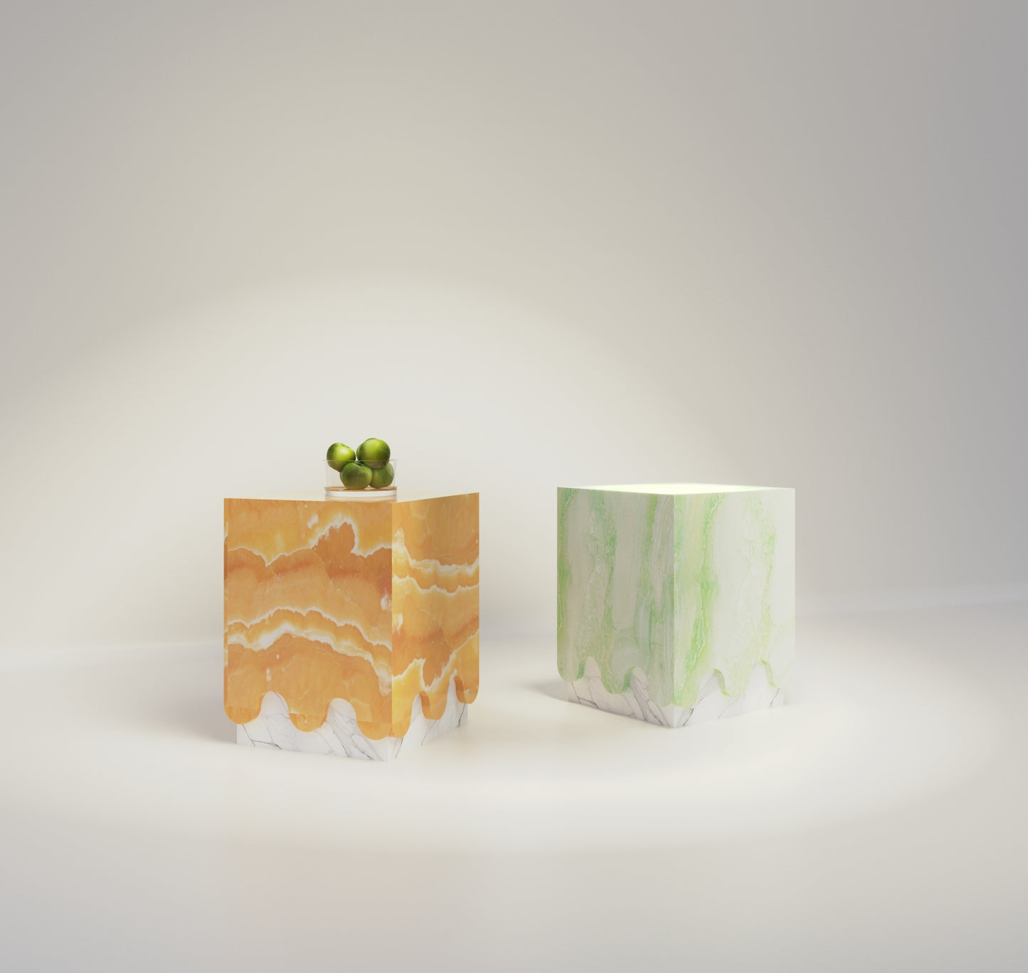 Table d'appoint Marbre et Onyx "Ice Cream"