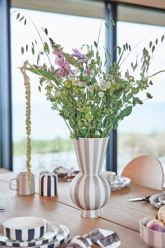 Vase Toppu en grés - Rond / Beige