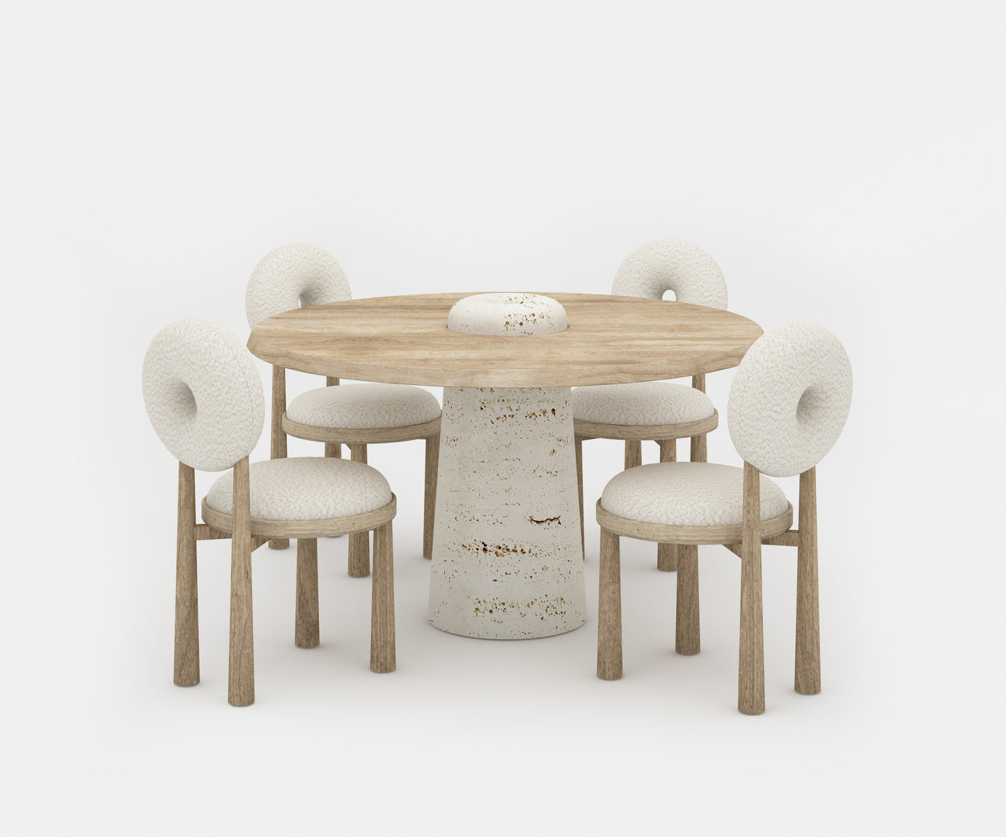 Table Bois et Travertin Eclipse