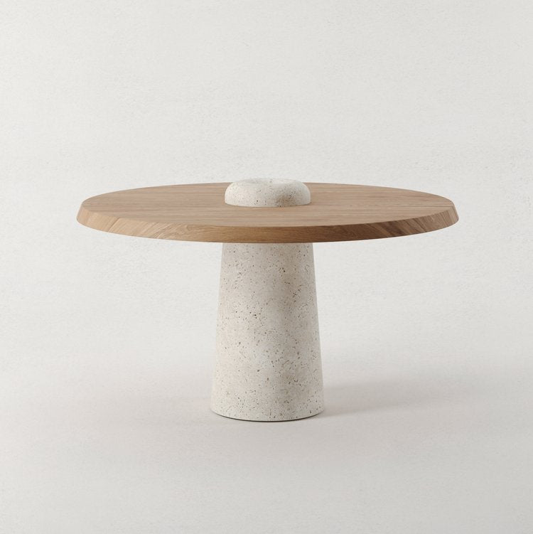 Table Bois et Travertin Eclipse