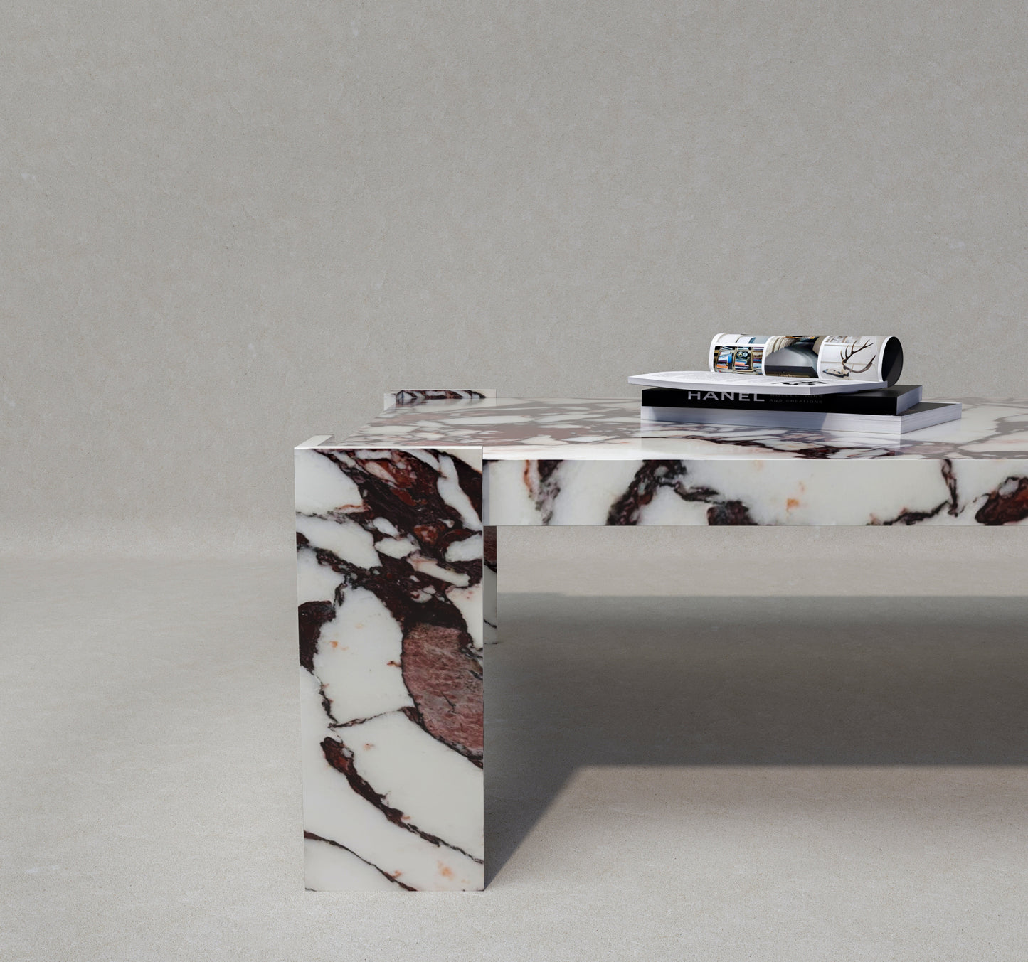 Table Basse en Marbre "Red Velvet"