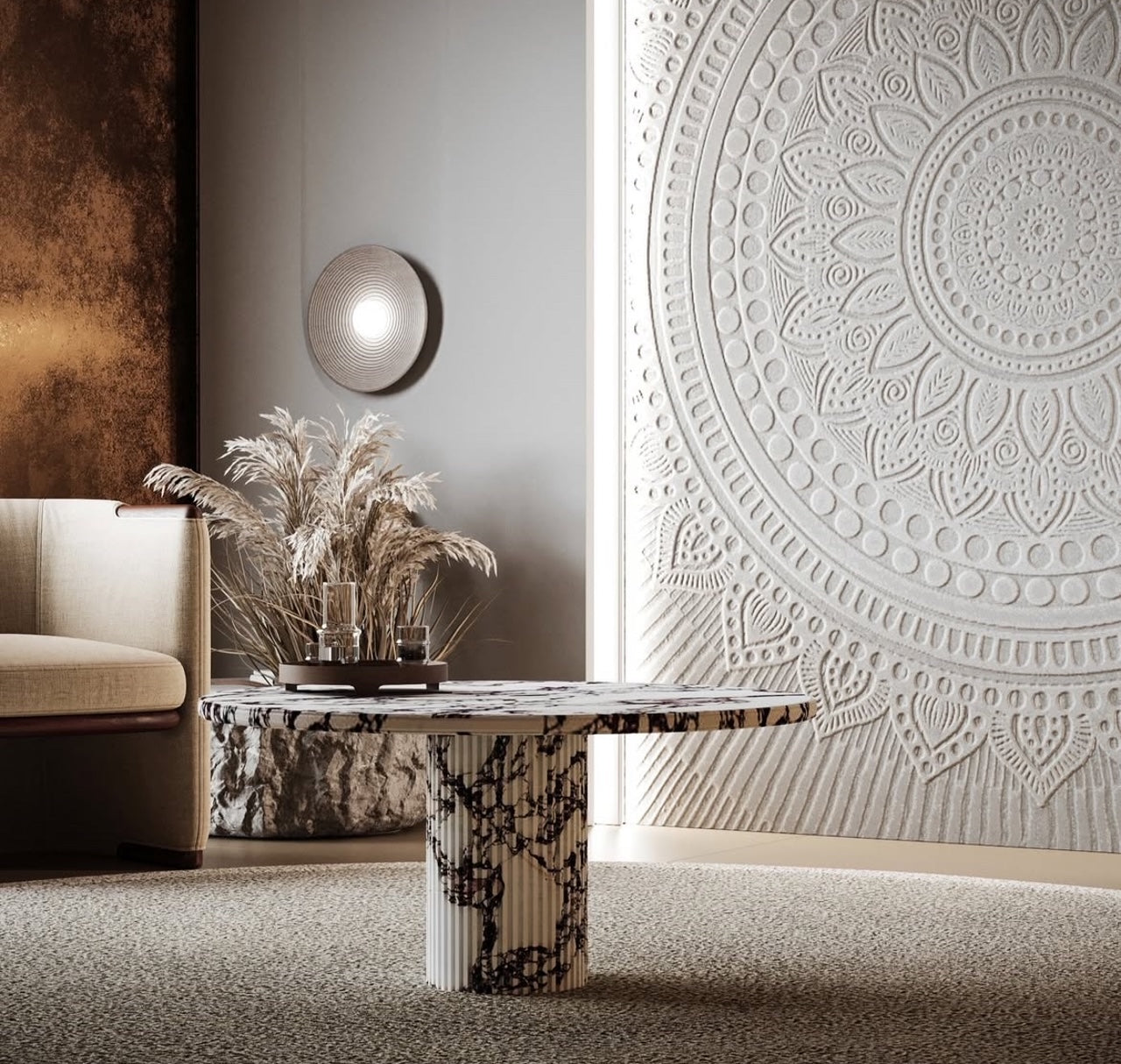 Table basse ronde Stella marbre