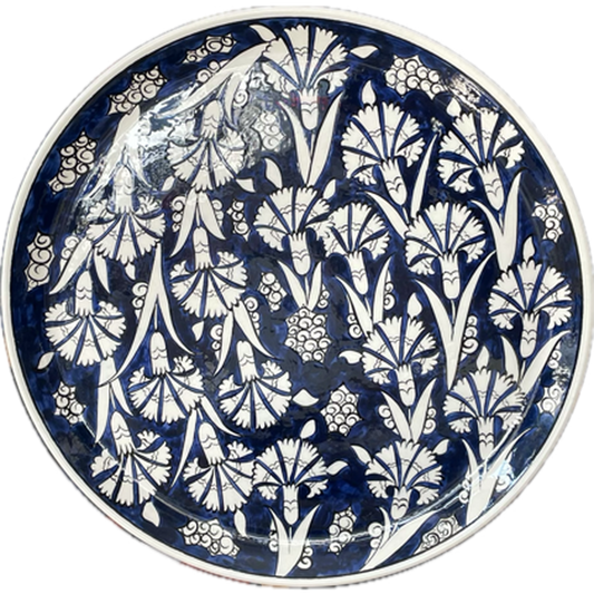 Assiette  Œillets bleu  Céramique d'Iznik