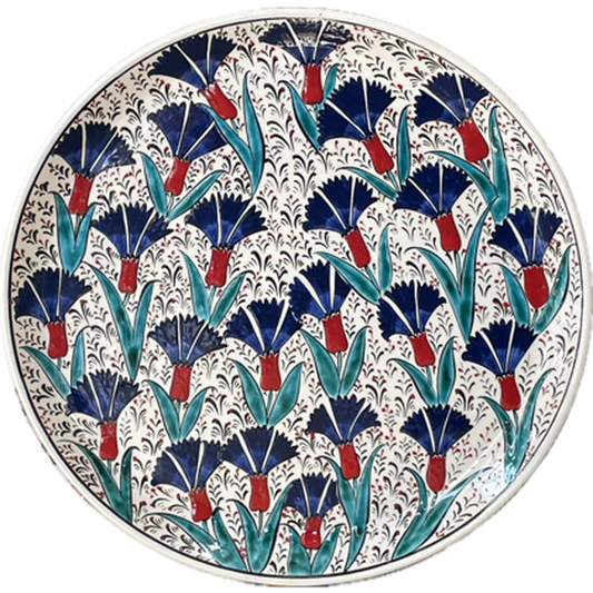 Assiette céramique d'IZNIK ŒILLETS