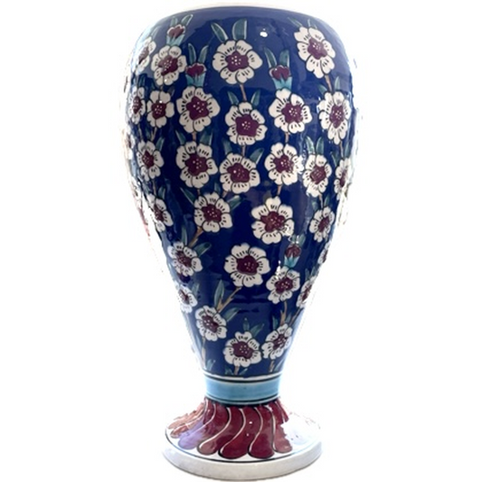 Vase bleu Fleurs arbre de vie en céramique d’Iznik