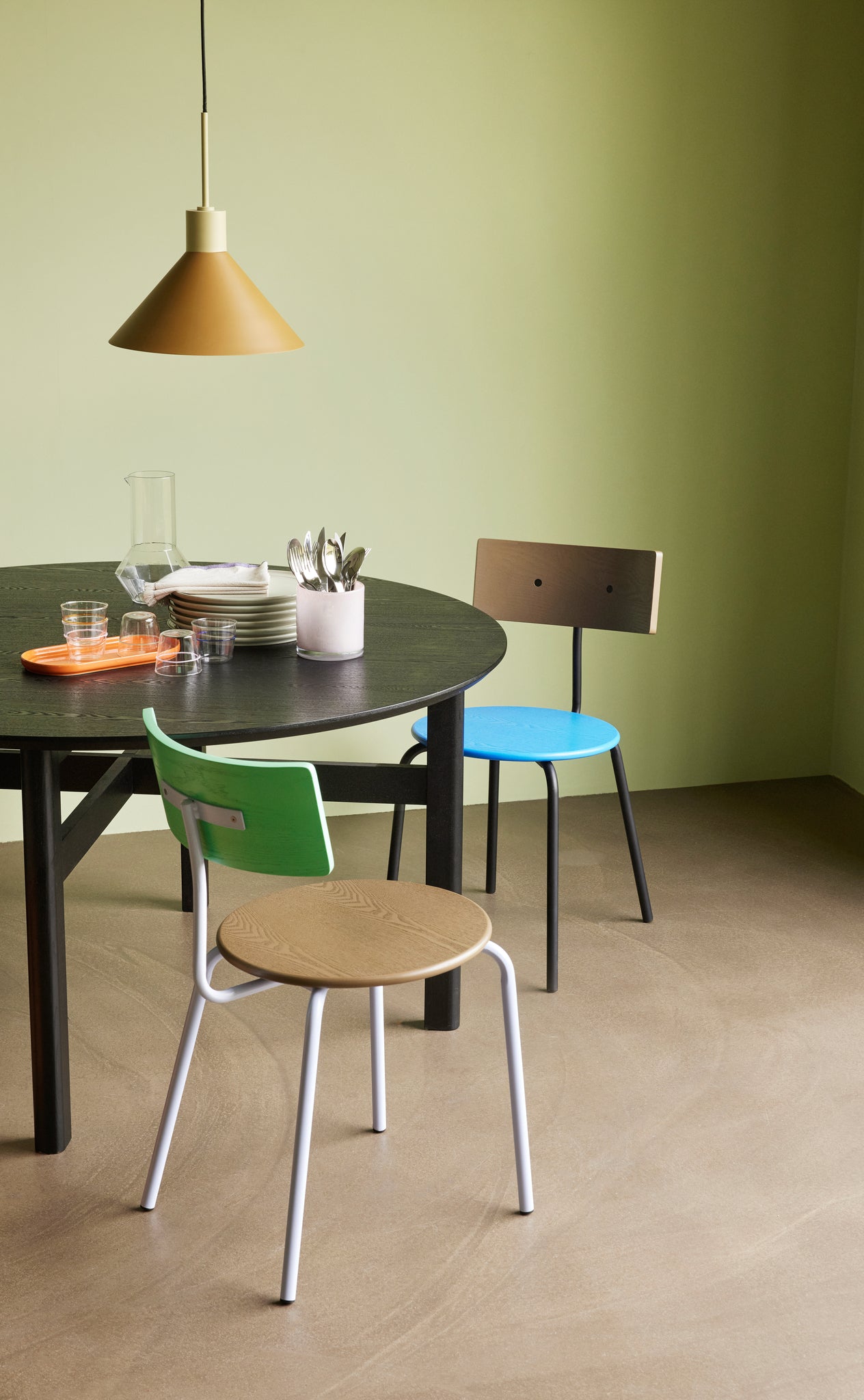 Table à manger Fjord ronde, grande, noire