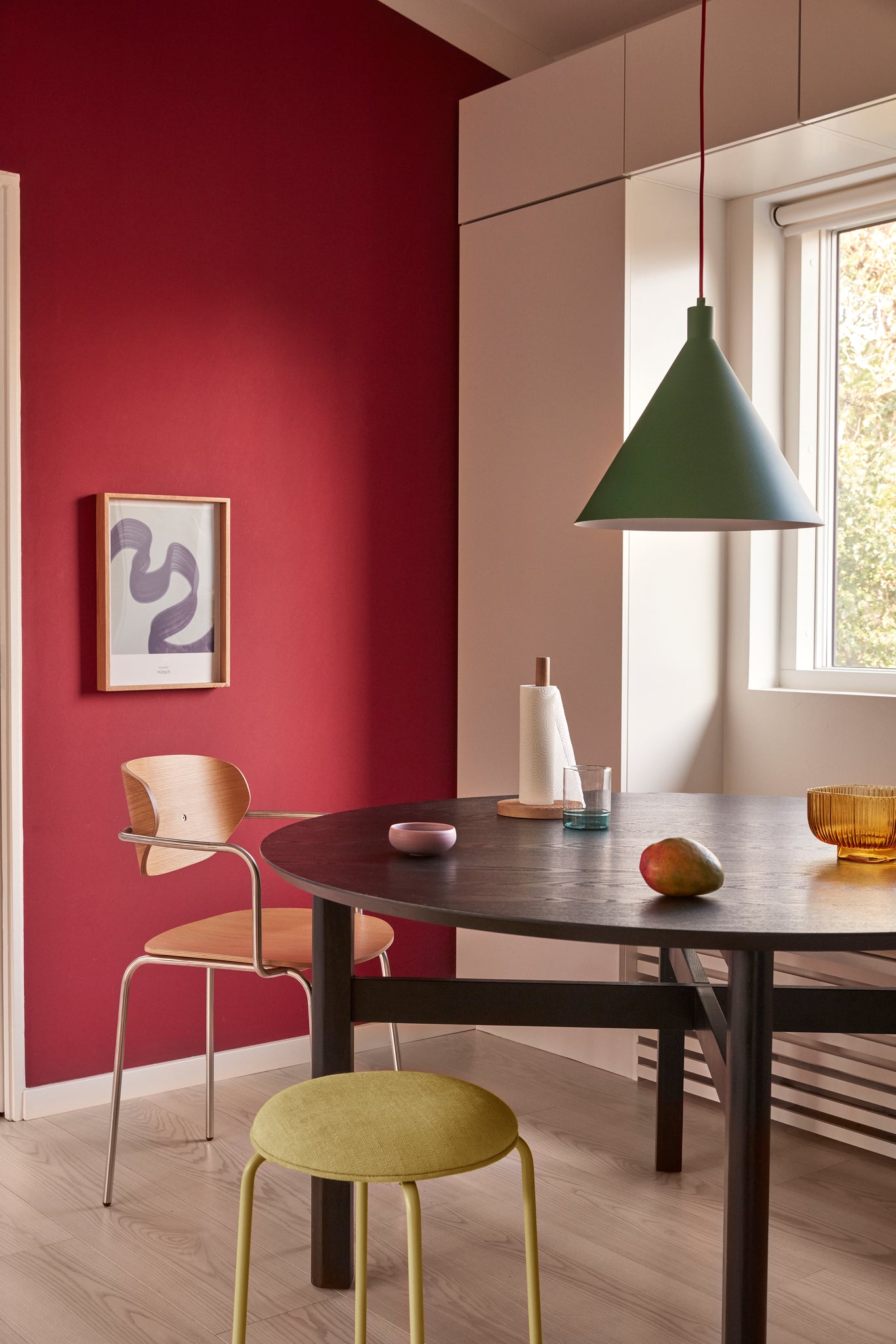 Table à manger Fjord ronde, grande, noire