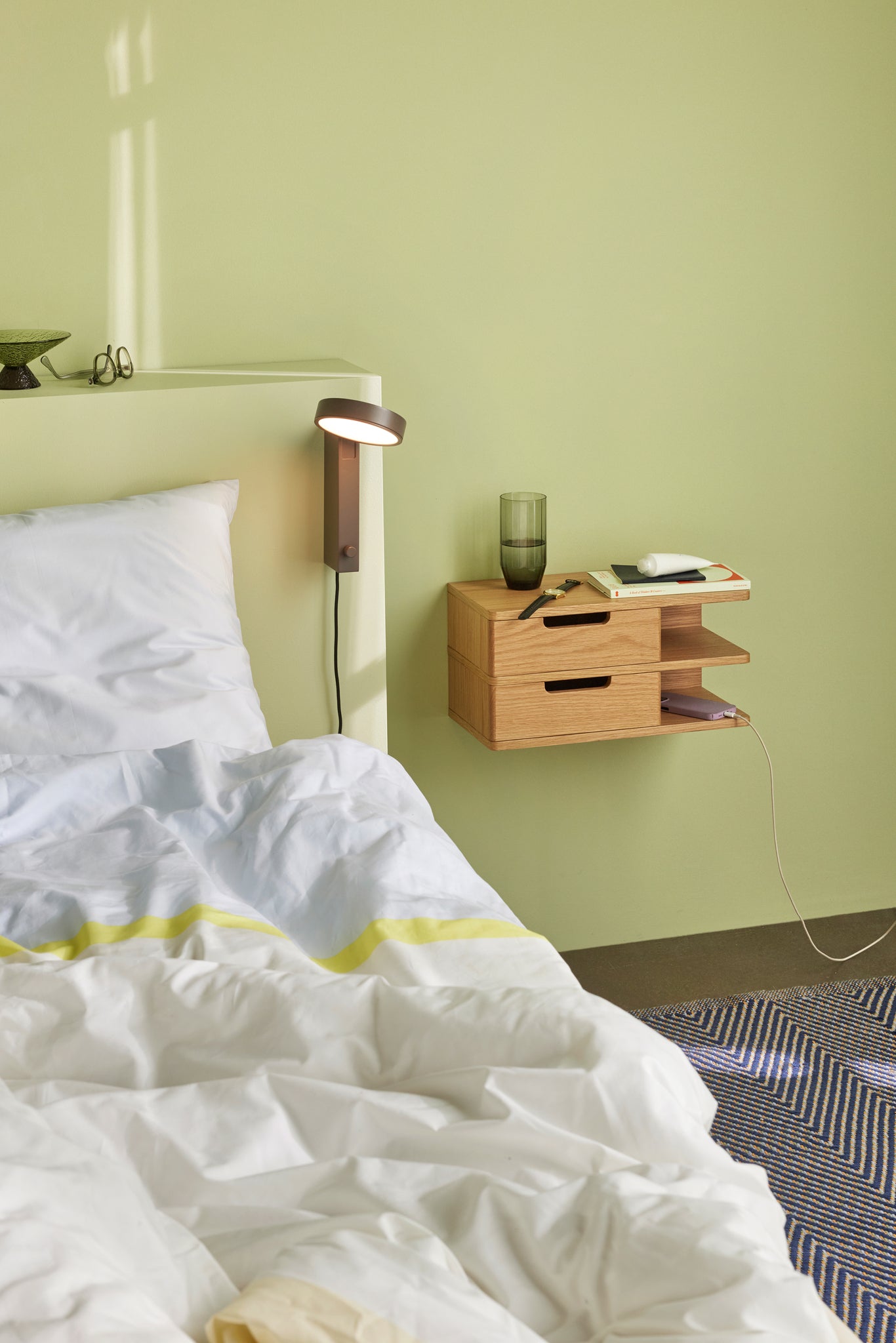Linge de lit Block 140x 220 cm bleu clair / multicolore