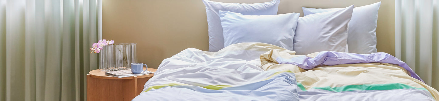 Linge de lit Block 140x 220 cm bleu clair / multicolore