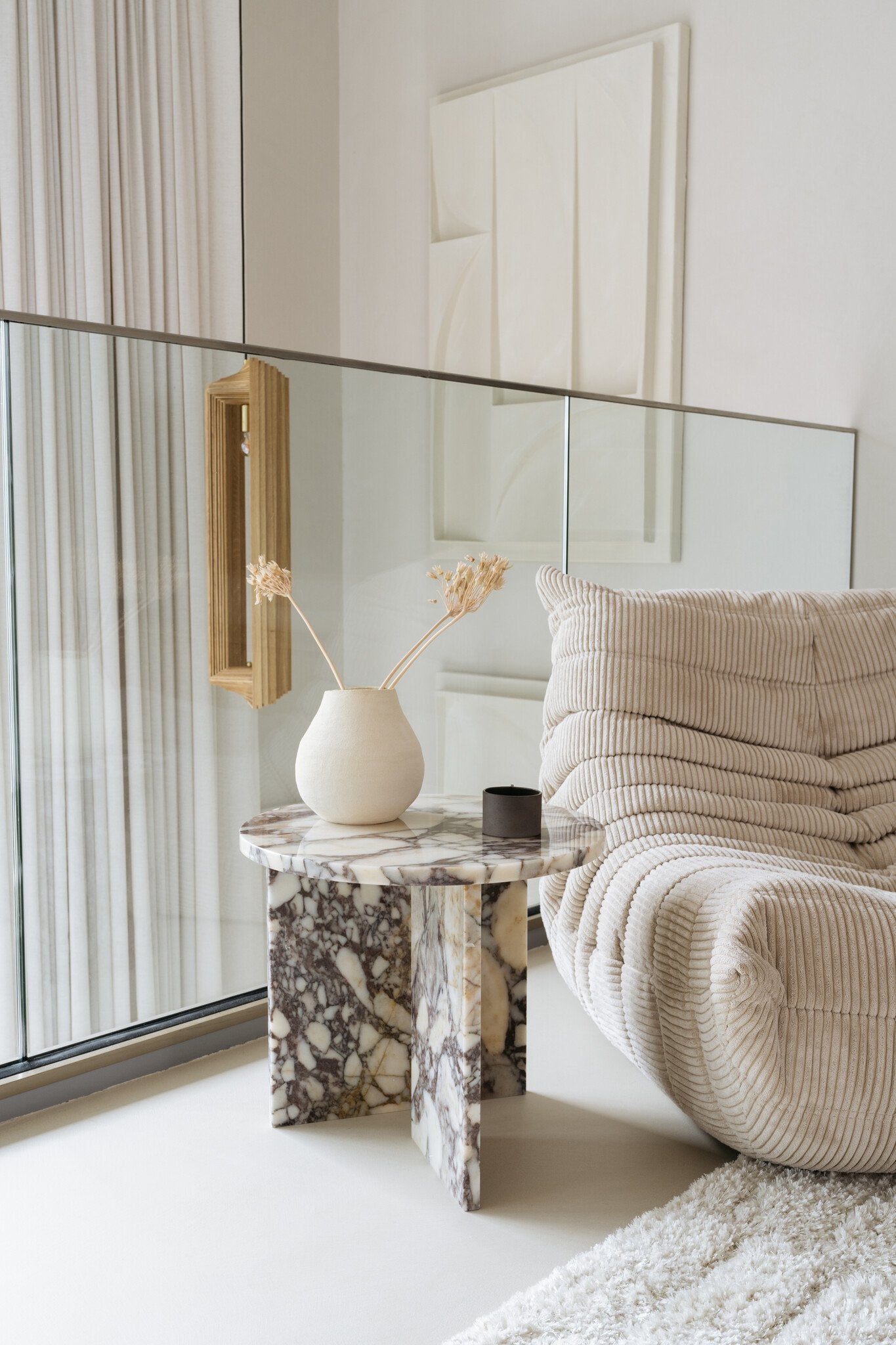 Table d'appoint en marbre Calacatta Viola June