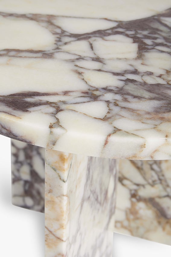 Table d'appoint en marbre Calacatta Viola June