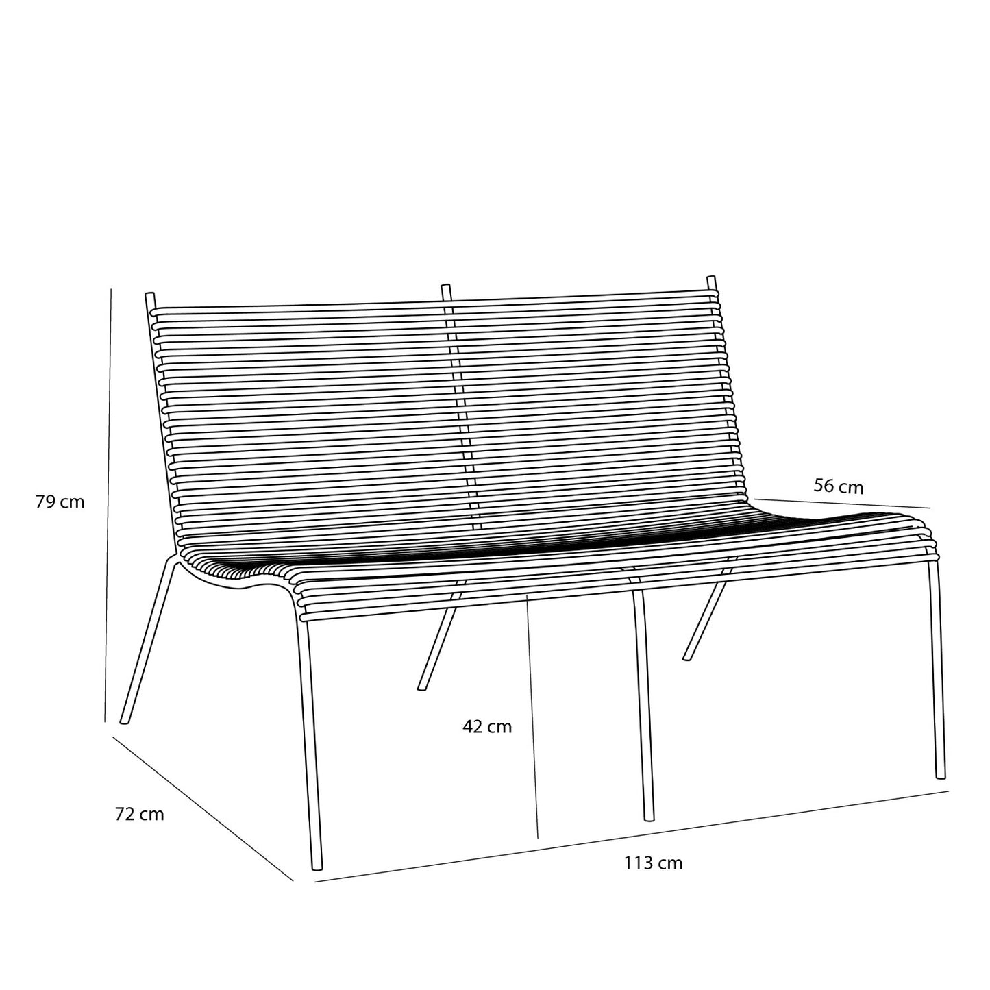 Banc String gris clair
