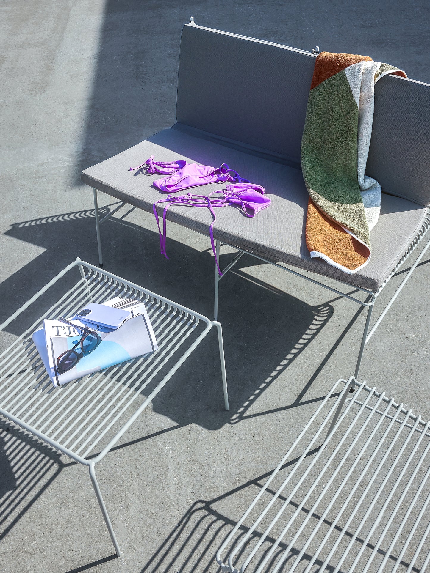 Banc String gris clair