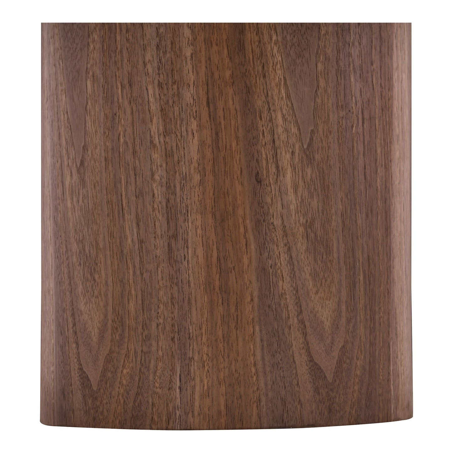 Table basse Noli - plateau en céramique/placage en frêne, blanc/marron foncé ø60x42 cm