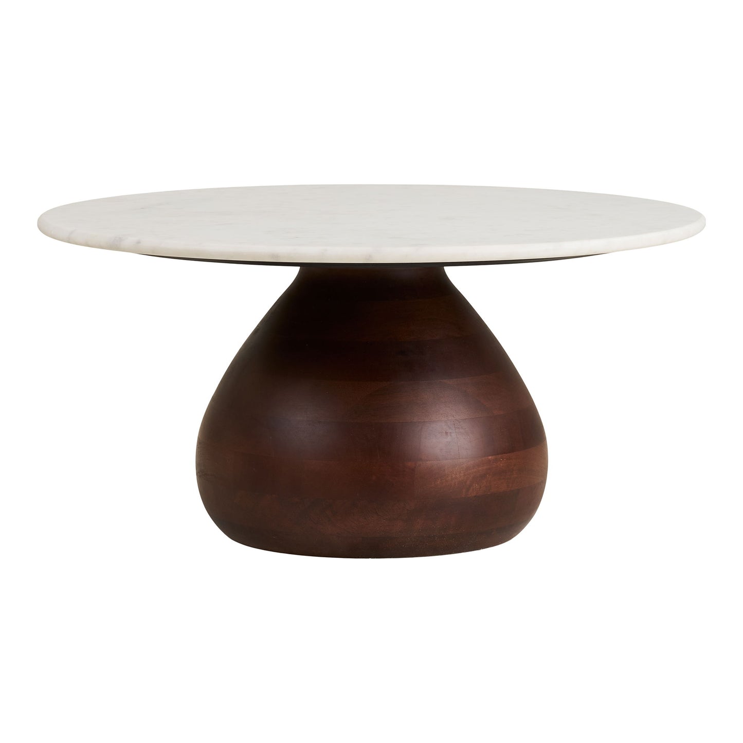 Table basse Heide - bois de manguier/marbre, brun foncé/blanc Ø70 x 35 cm