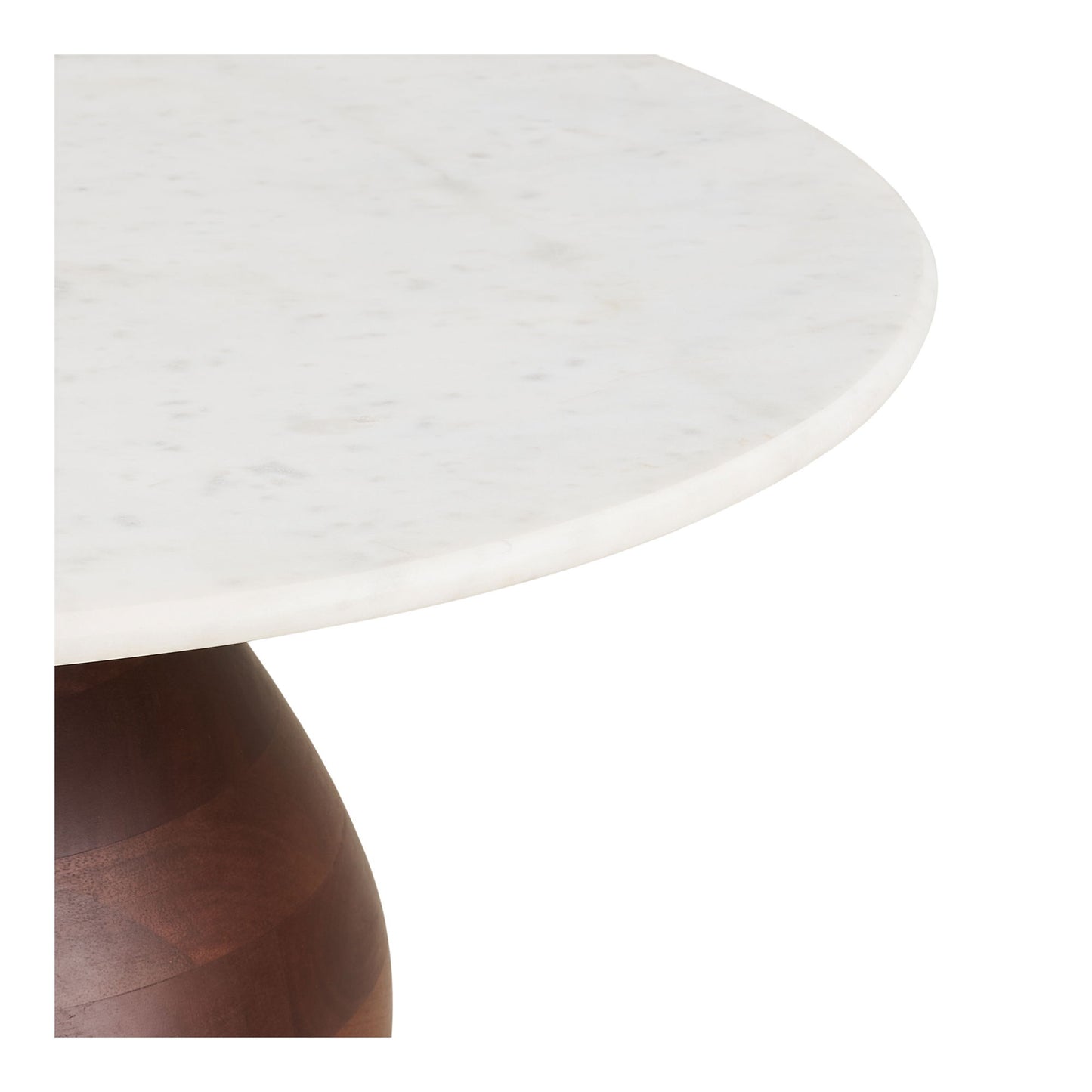 Table basse Heide - bois de manguier/marbre, brun foncé/blanc Ø70 x 35 cm