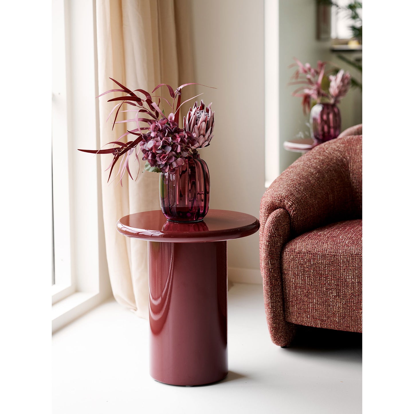 Table d'appoint Otago - bordeaux, ø45 x 50 cm