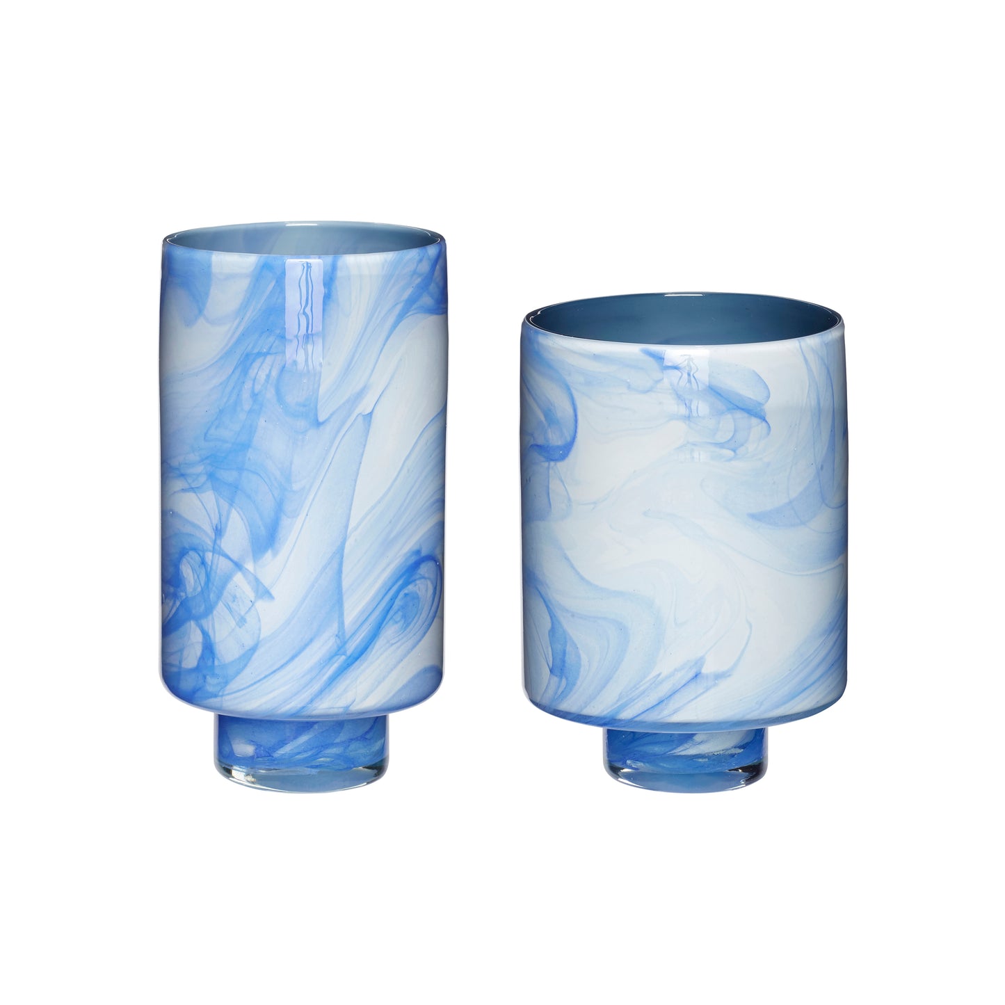 Vases nuages bleu/blanc (ensemble de 2)