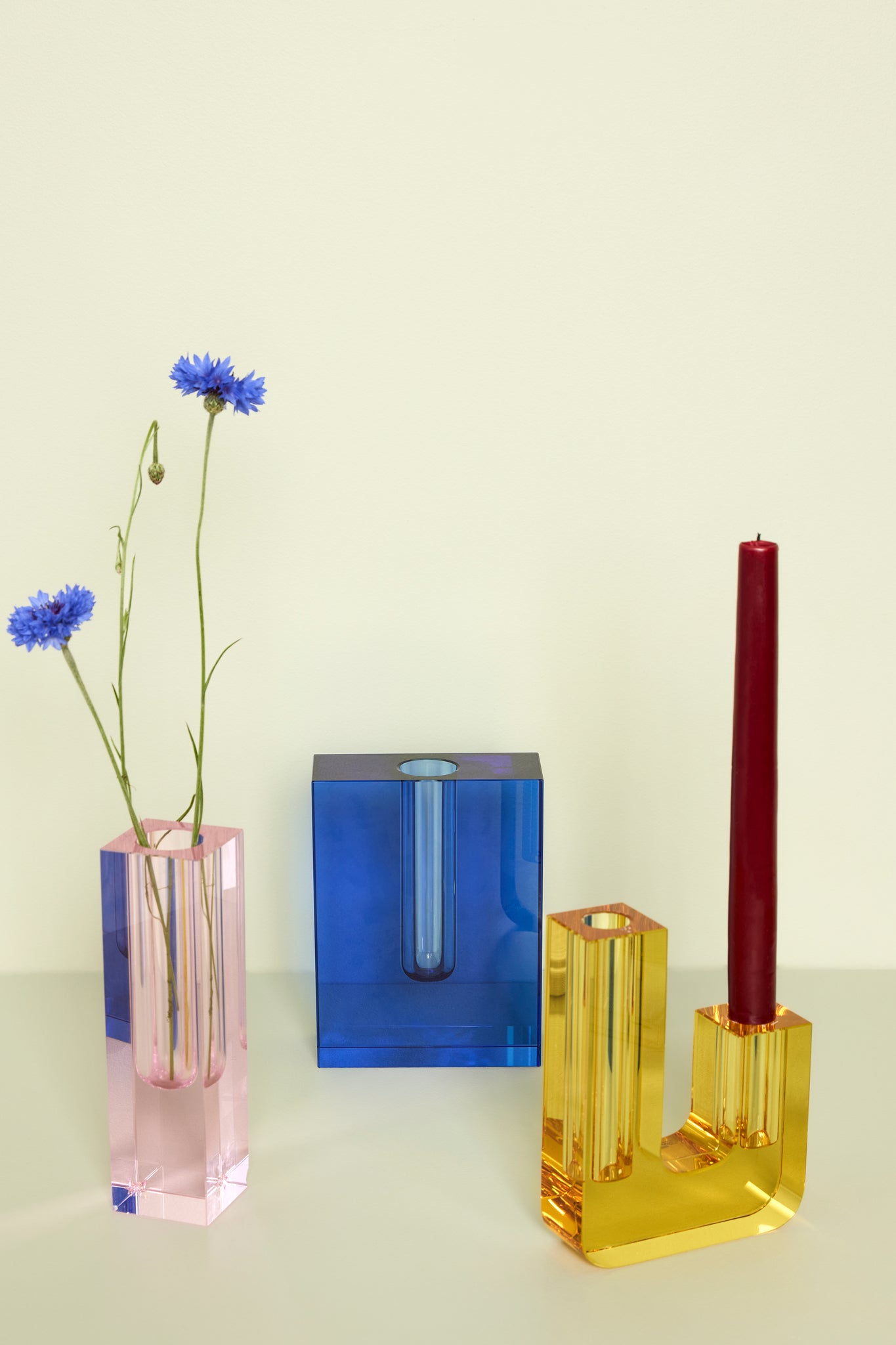 Vase bloc bleu