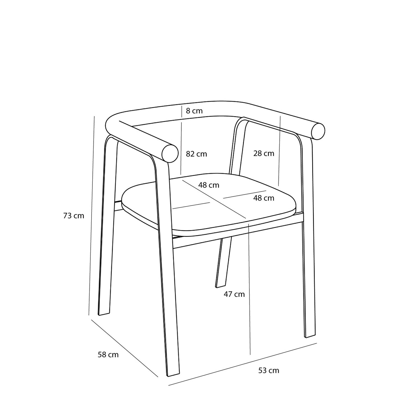 Chaise de salle à manger Ecto grise