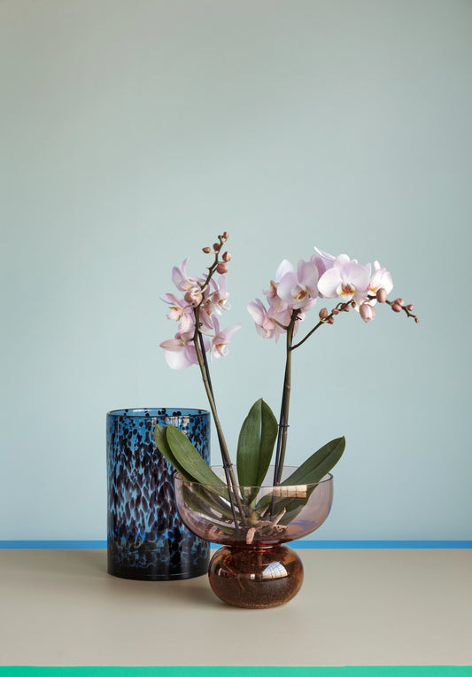 Vase  rose/ambre