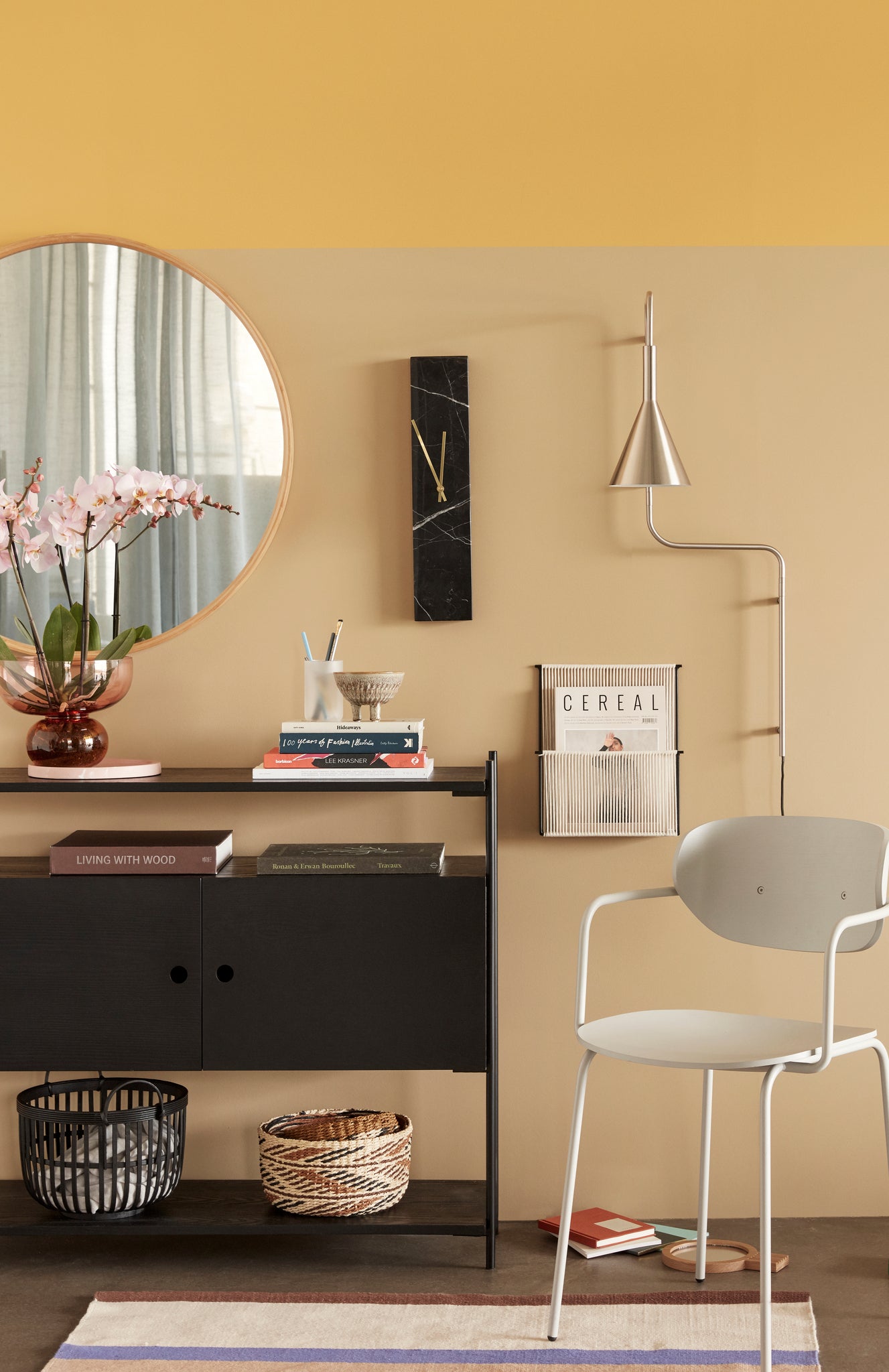 Vase  rose/ambre