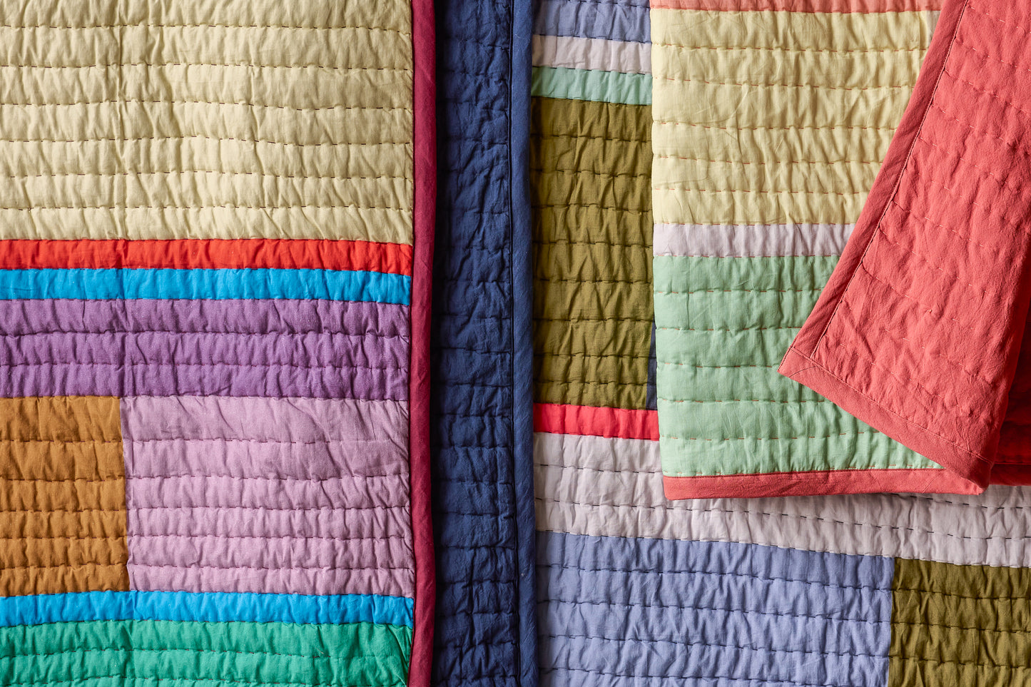 Plaid Pavillon à carreaux bloc bleu/multicolore