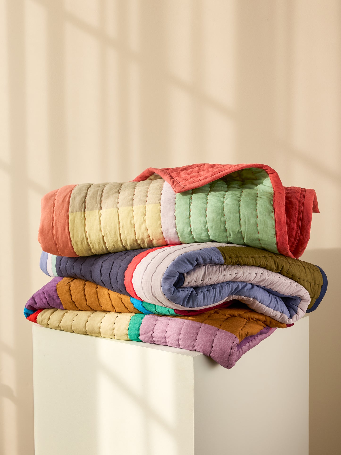 Plaid Pavillon à carreaux bloc bleu/multicolore