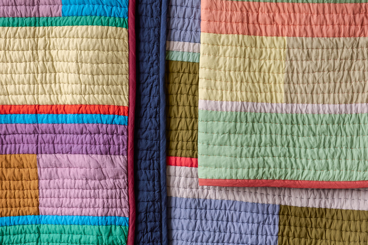 Plaid Pavillon à carreaux bloc bleu/multicolore