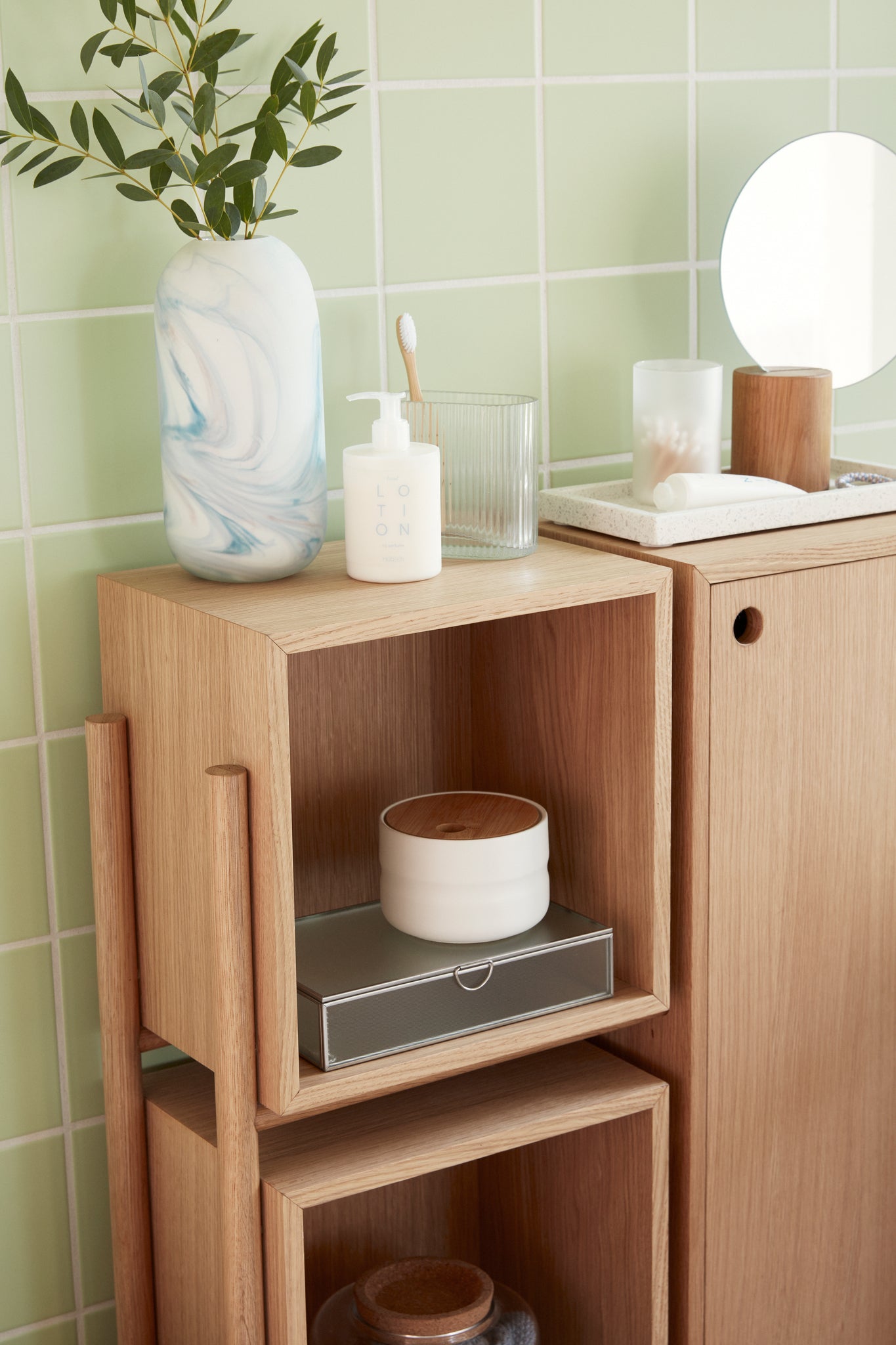 Console cube, finition naturelle