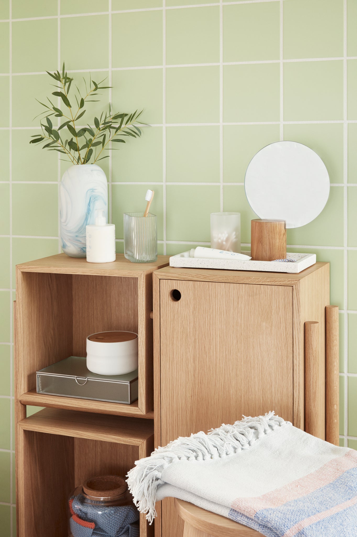 Console cube, finition naturelle