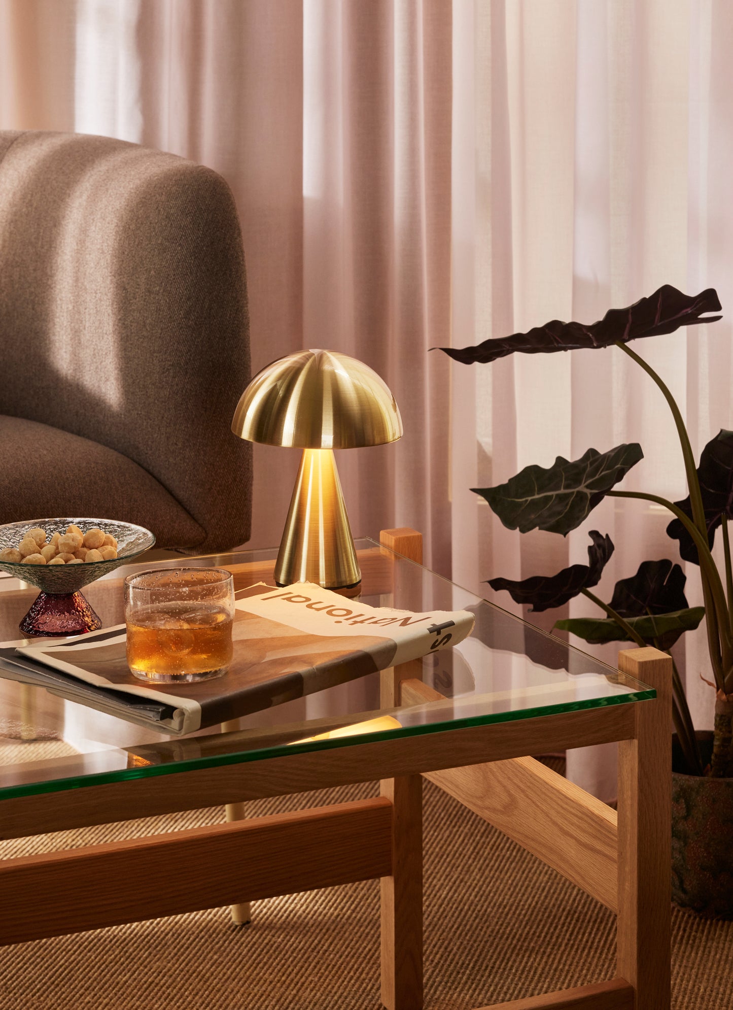 Lampe portable Mush en laiton