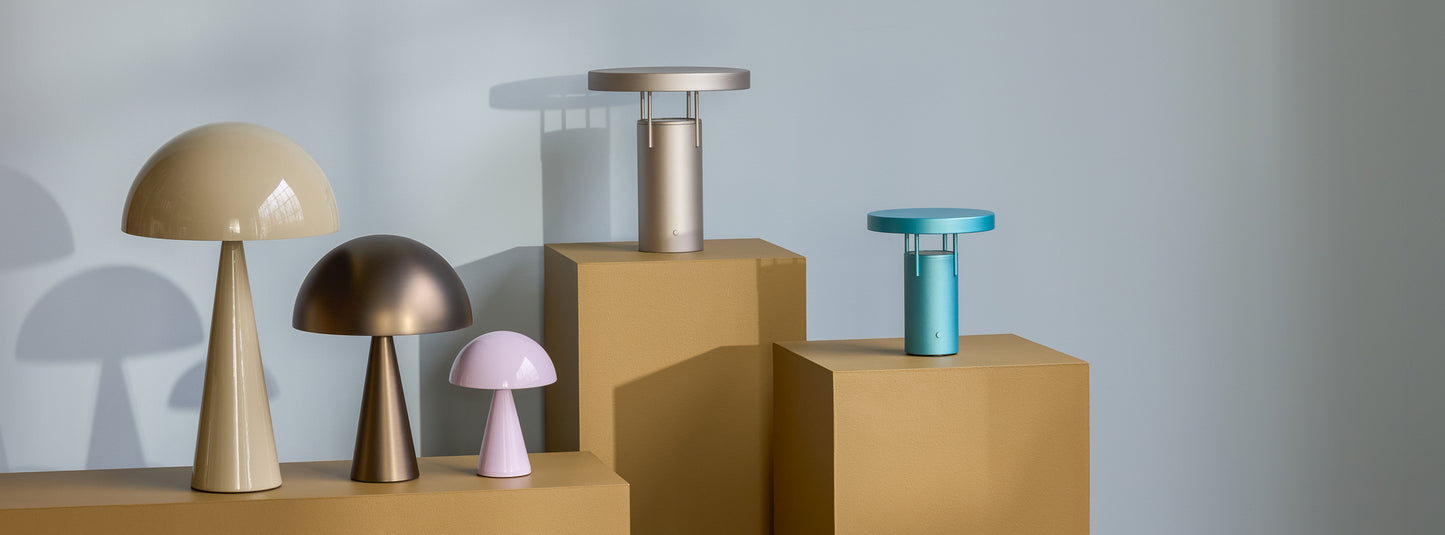 Lampe de table Mush haute, couleur sable
