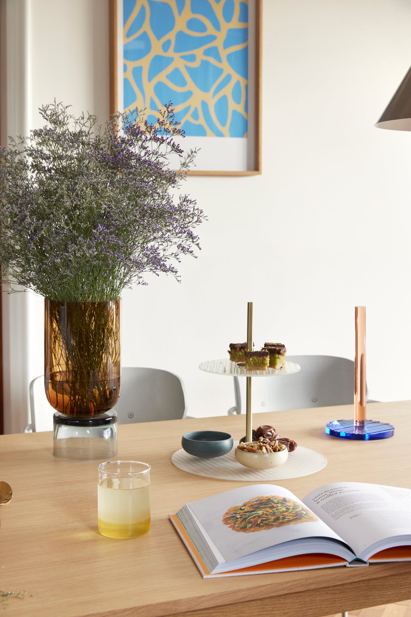 Plateau de présentation Ripple Étagère verre dépoli/laiton