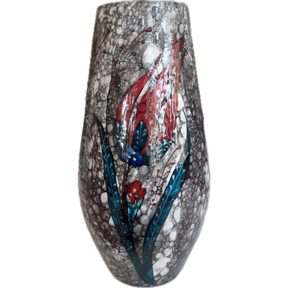 Vase céramique d’IZNIK Tulipes rouges Lale Fond noir