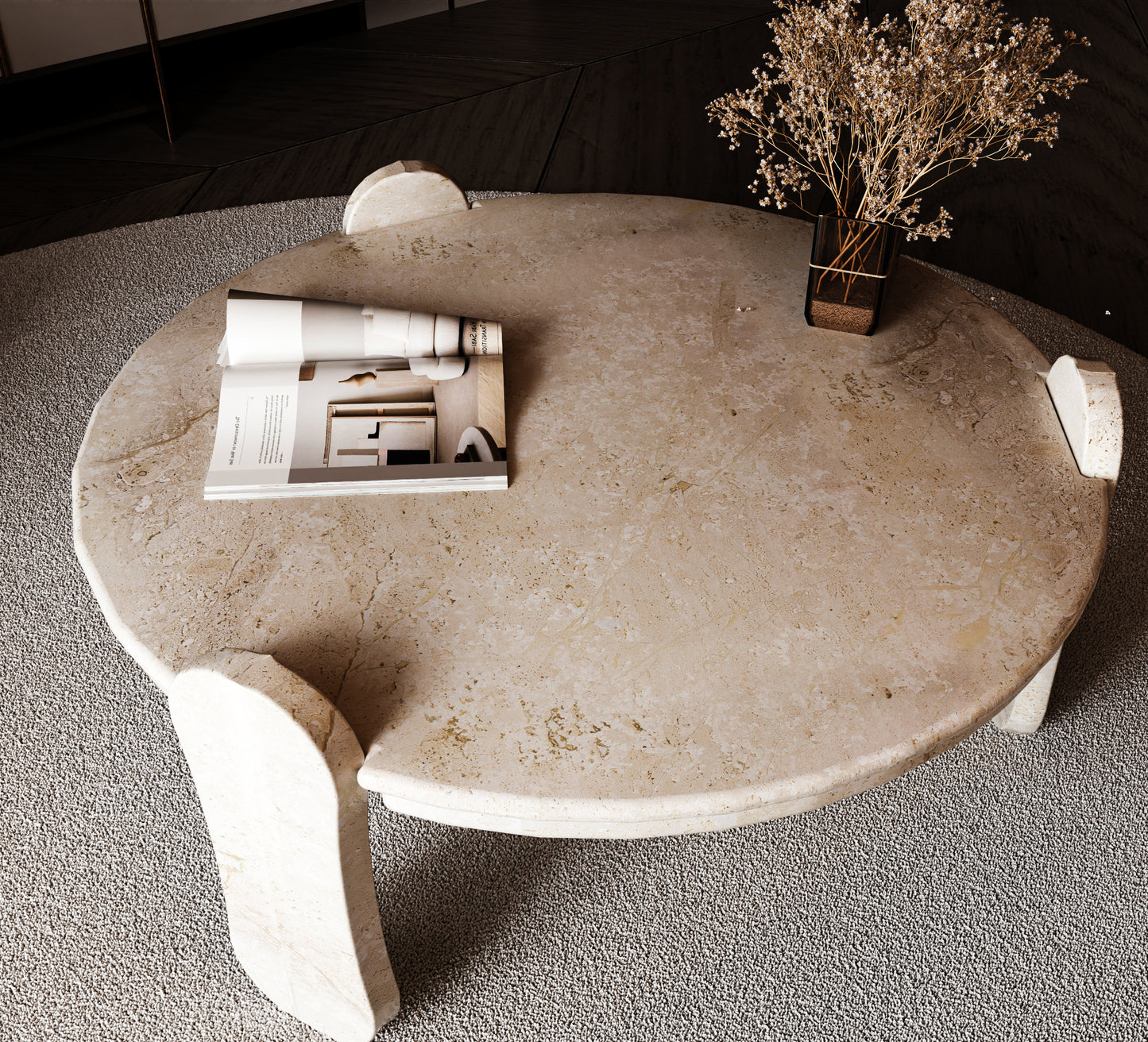 Table Basse Travertin "Mon Soleil"