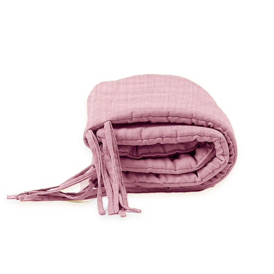 tour de lit rose en coton bio papate